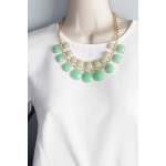 ‘Eunomia’ Mint Mirrored Faceted Stone Necklace 